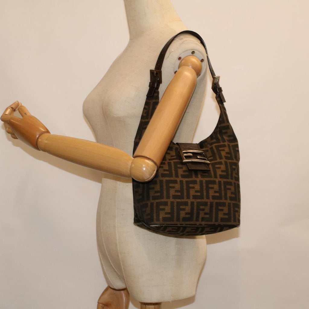 FENDI Zucca Canvas Mamma Baguette Shoulder Bag Brown57337