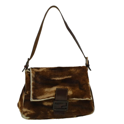 FENDI Mamma Baguette Shoulder Bag Harako leather Brown57340