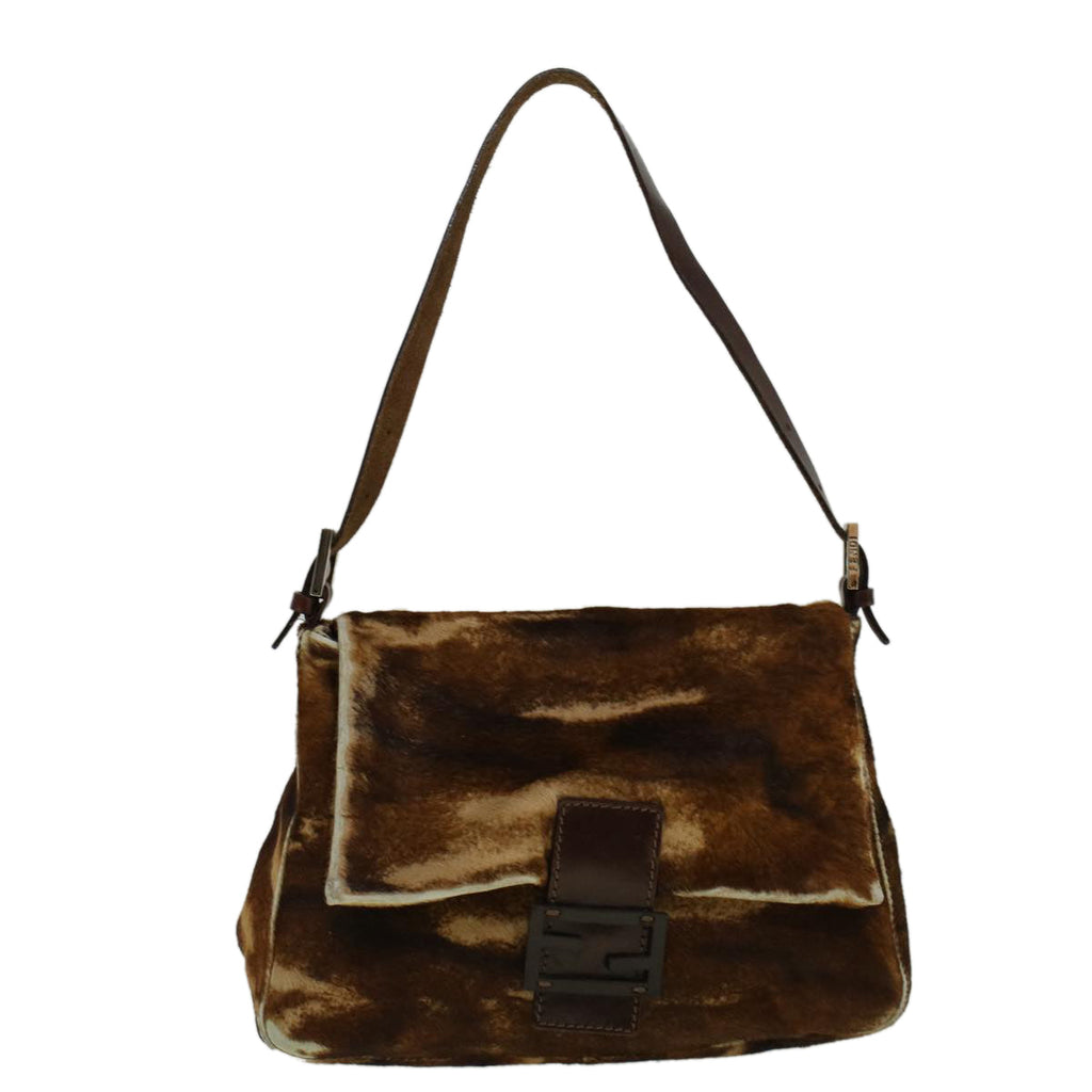 FENDI Mamma Baguette Shoulder Bag Harako leather Brown57340