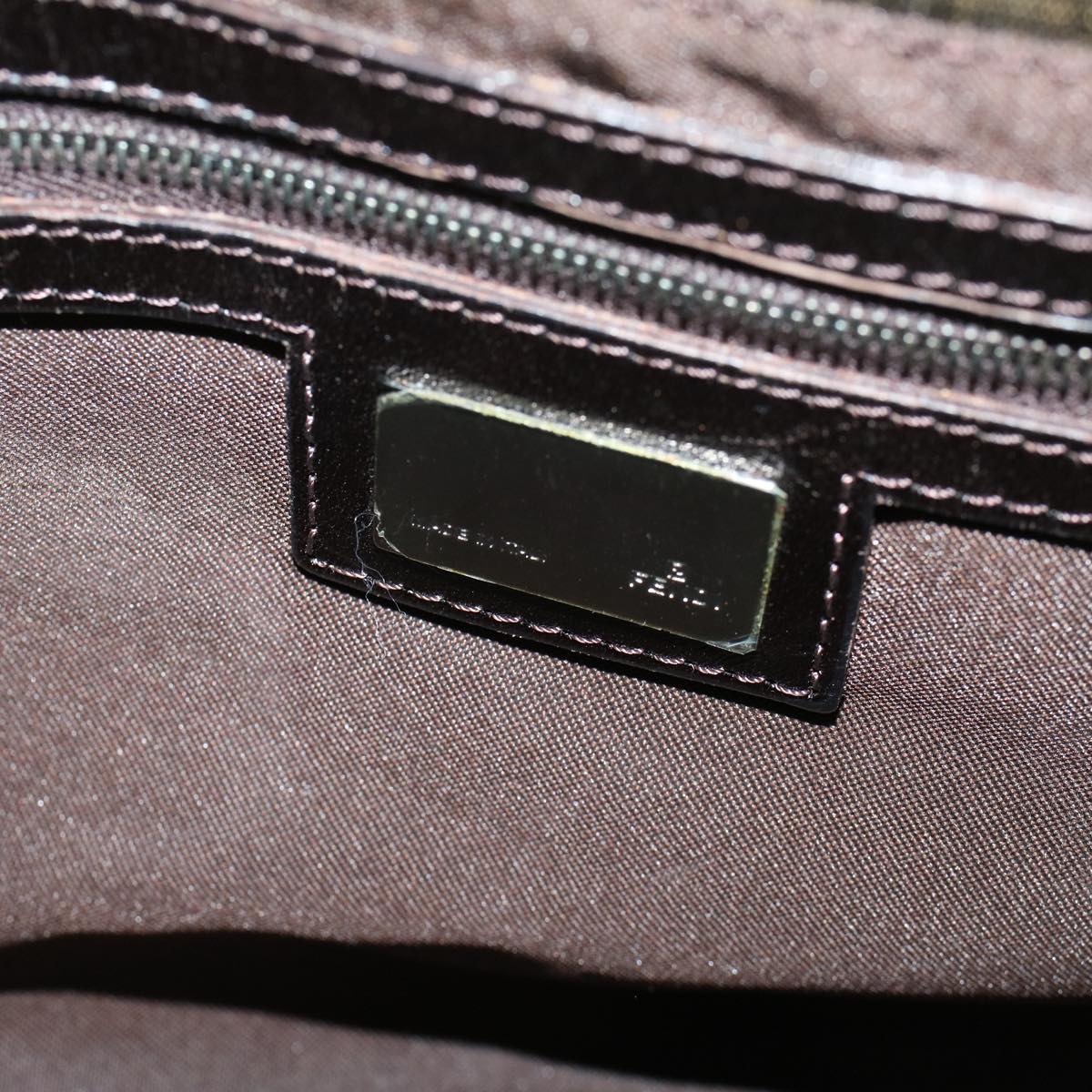 FENDI Zucca Canvas Mamma Baguette Shoulder Bag Brown57364