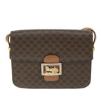 CELINE Macadam Canvas Horse Carriage Shoulder Bag PVC Leather Brown  57374