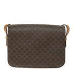 CELINE Macadam Canvas Horse Carriage Shoulder Bag PVC Leather Brown  57374