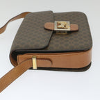 CELINE Macadam Canvas Horse Carriage Shoulder Bag PVC Leather Brown  57374
