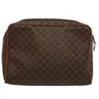 CELINE Macadam Canvas Clutch Bag PVC Leather Brown  57379