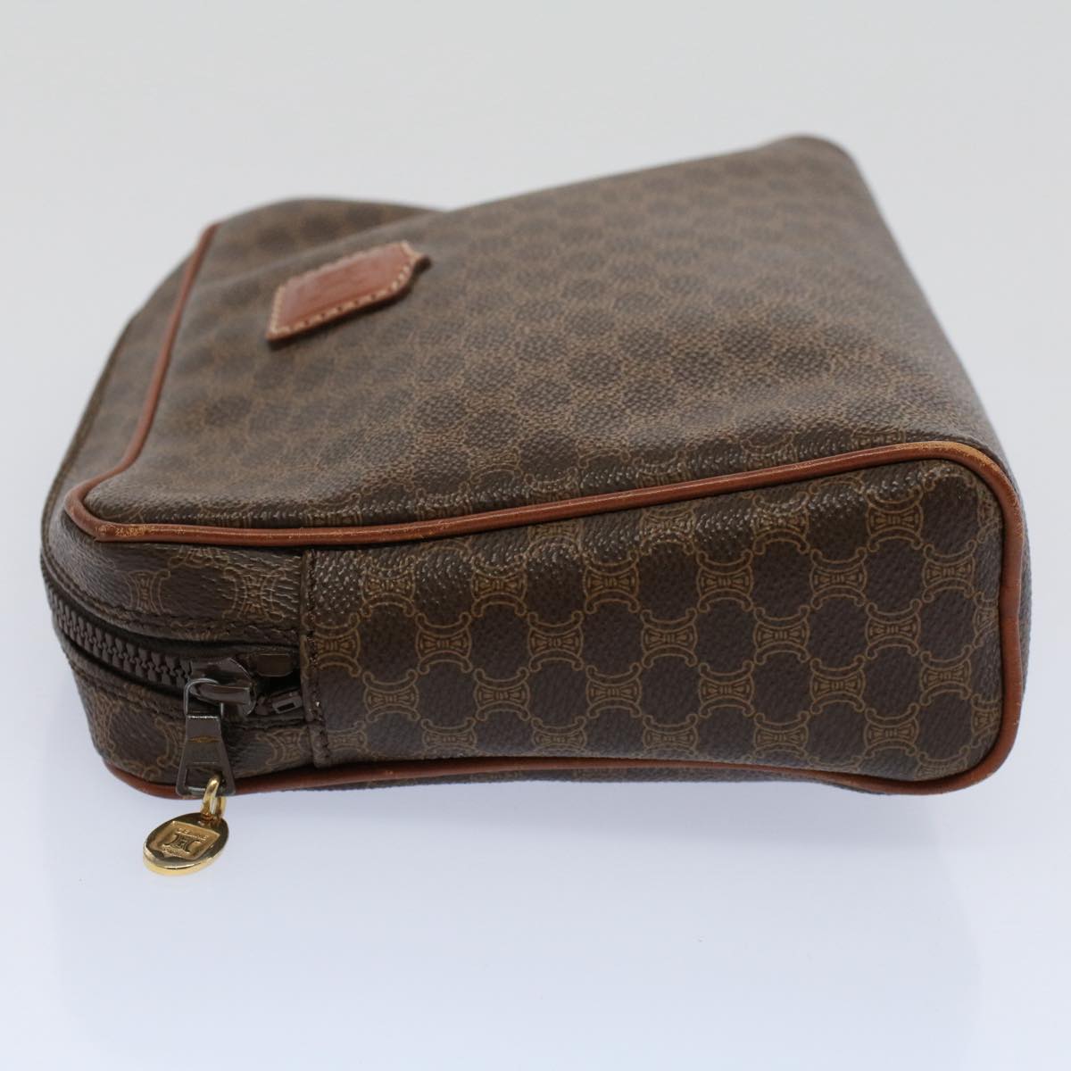 CELINE Macadam Canvas Clutch Bag PVC Leather Brown  57379