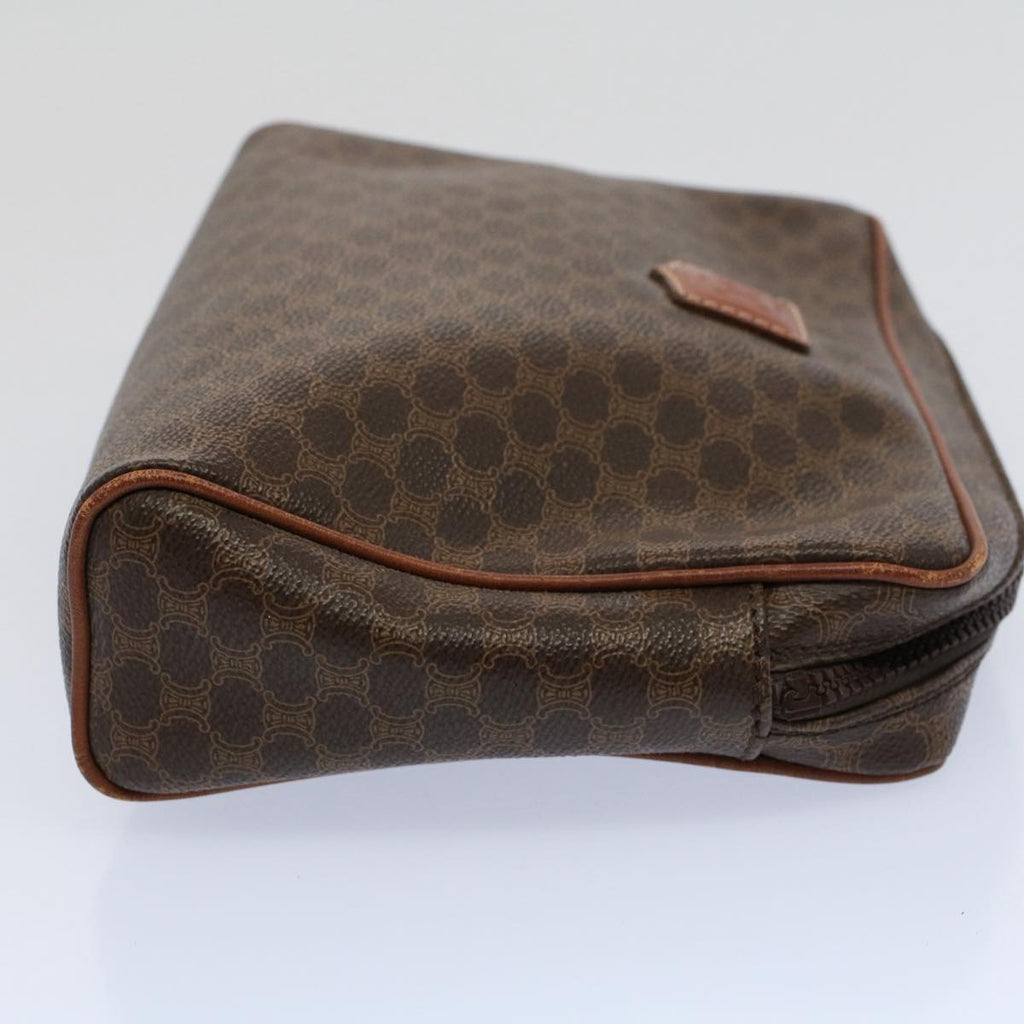 CELINE Macadam Canvas Clutch Bag PVC Leather Brown  57379