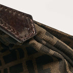 Fendi Zucca Canvas And Patent Leather Mia Flap Shoulder Bag