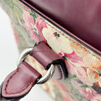 GUCCI GG Supreme Monogram Blooms Large Zip Top Tote Beige Multicolor Dry Rose  LA20219