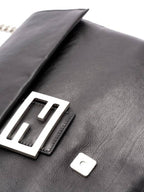 Fendi Baguette Chain Large Shoulder Bag Black