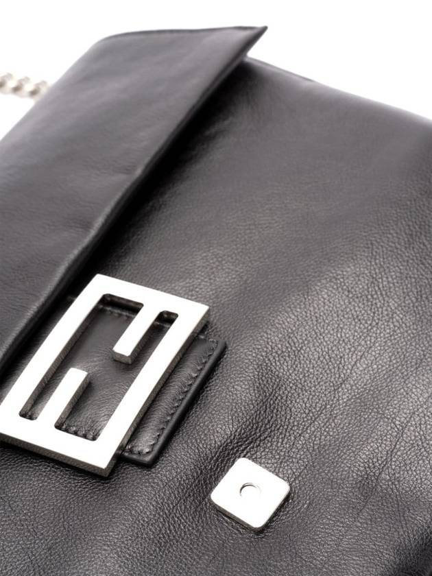 Fendi Baguette Chain Large Shoulder Bag Black