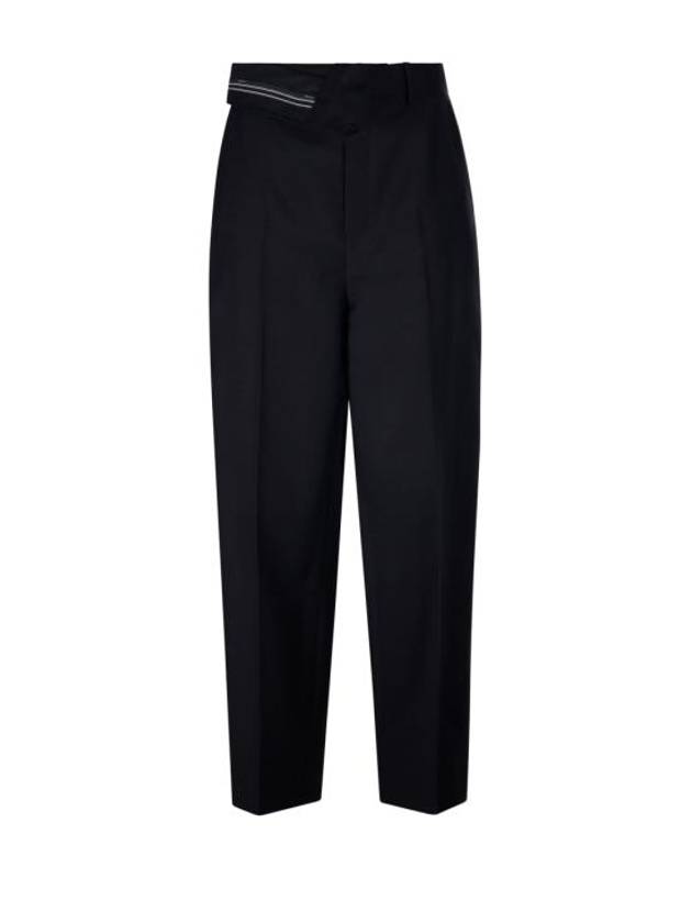 Fendi Mohair Wool Carrot Fit Straight Pants Black