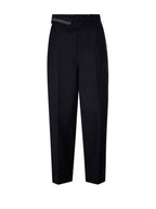 Fendi Mohair Wool Carrot Fit Straight Pants Black