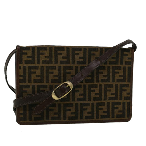 FENDI Zucca Canvas Shoulder Bag Brown57555