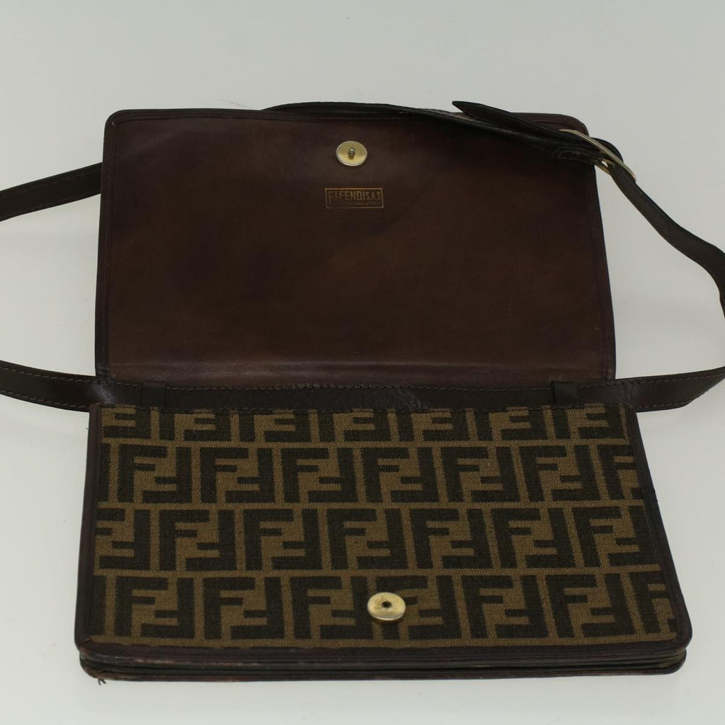FENDI Zucca Canvas Shoulder Bag Brown57555