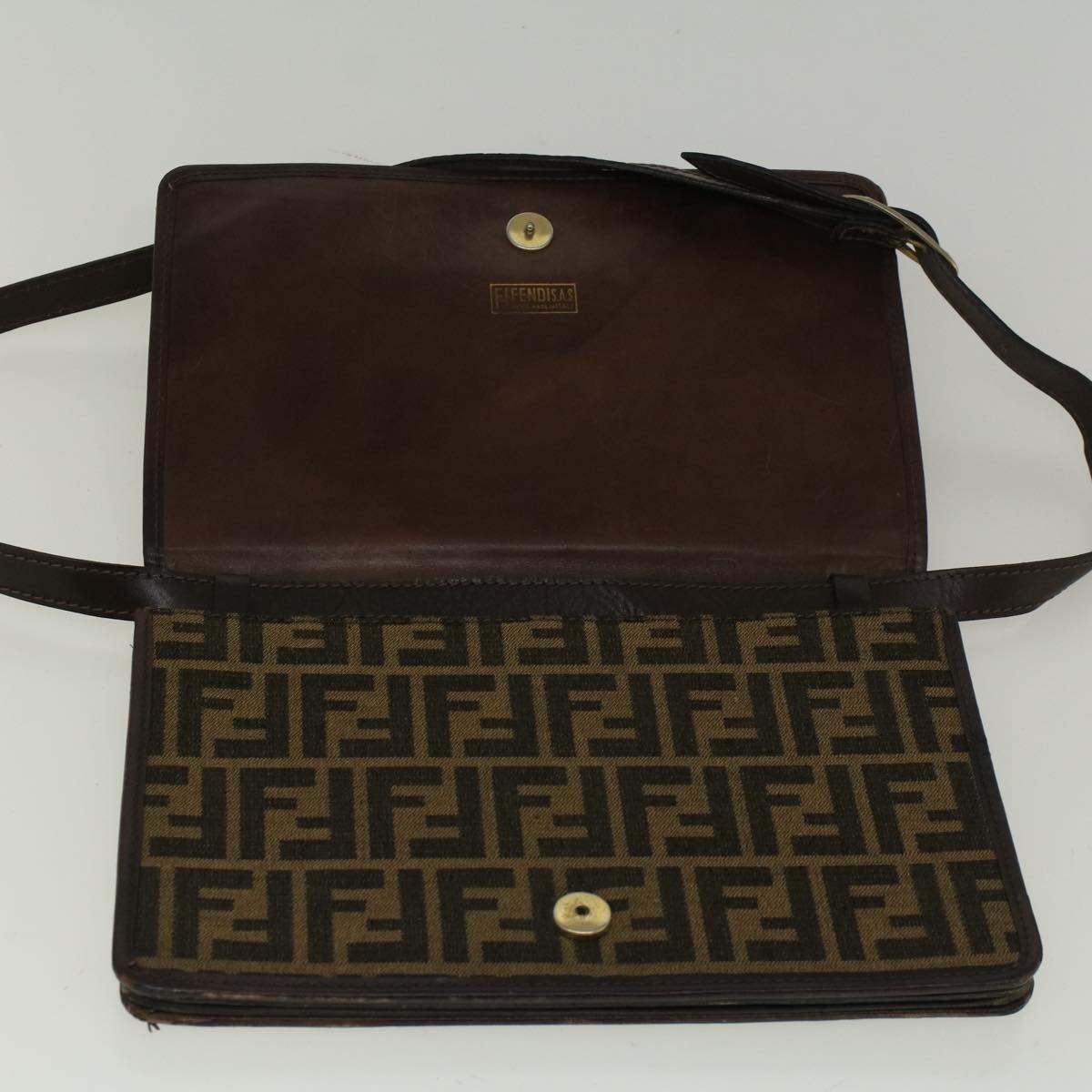 FENDI Zucca Canvas Shoulder Bag Brown57555
