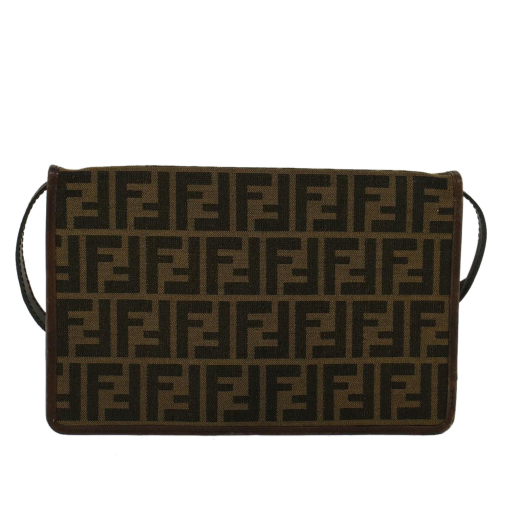 FENDI Zucca Canvas Shoulder Bag Brown57555