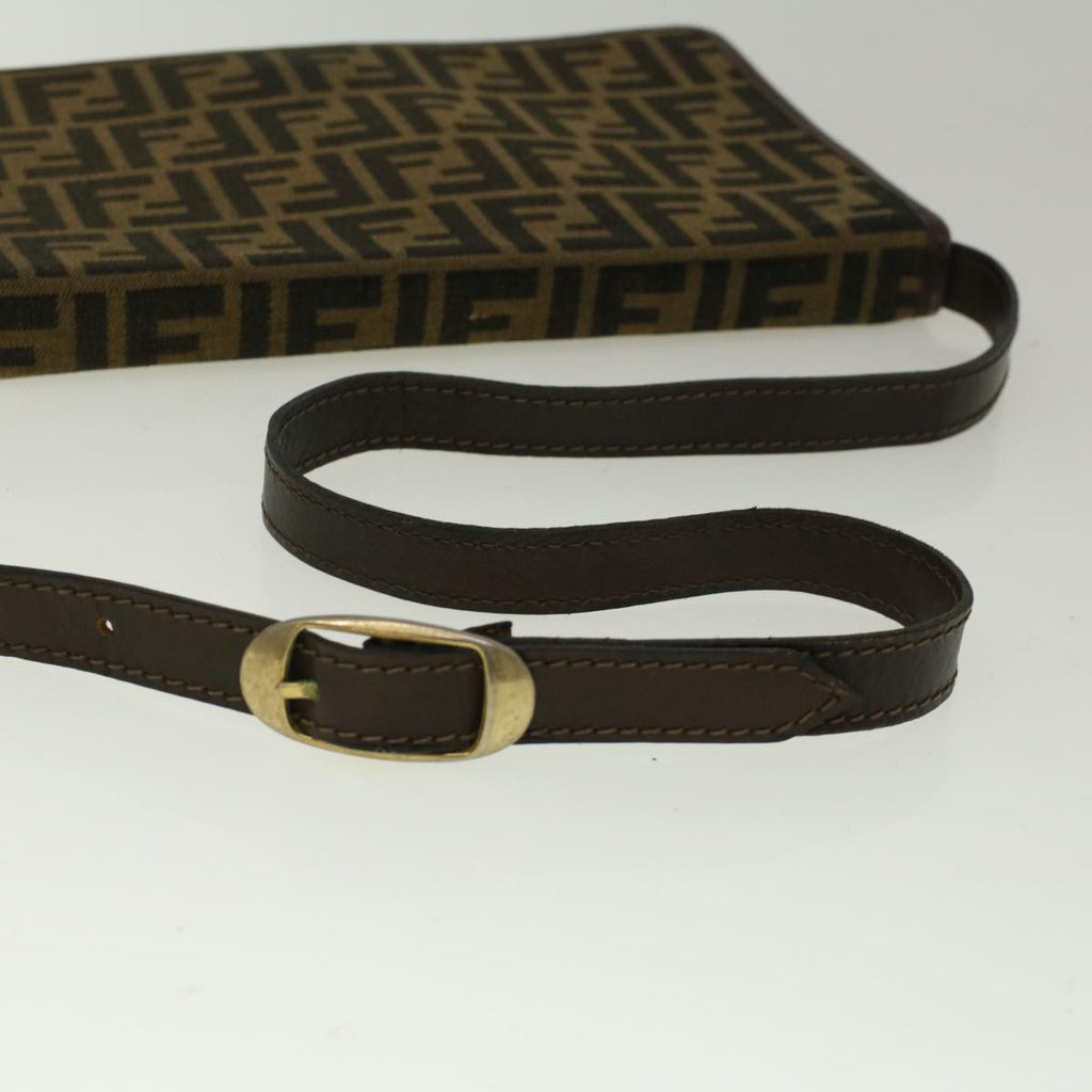 FENDI Zucca Canvas Shoulder Bag Brown57555