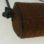 FENDI Zucchino Canvas Shoulder Bag Brown Green57556