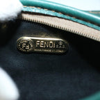 FENDI Zucchino Canvas Shoulder Bag Brown Green57556