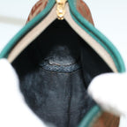 FENDI Zucchino Canvas Shoulder Bag Brown Green57556