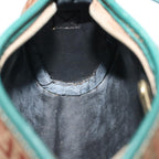 FENDI Zucchino Canvas Shoulder Bag Brown Green57556