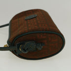 FENDI Zucchino Canvas Shoulder Bag Brown Green57556