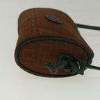 FENDI Zucchino Canvas Shoulder Bag Brown Green57556