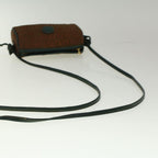 FENDI Zucchino Canvas Shoulder Bag Brown Green57556