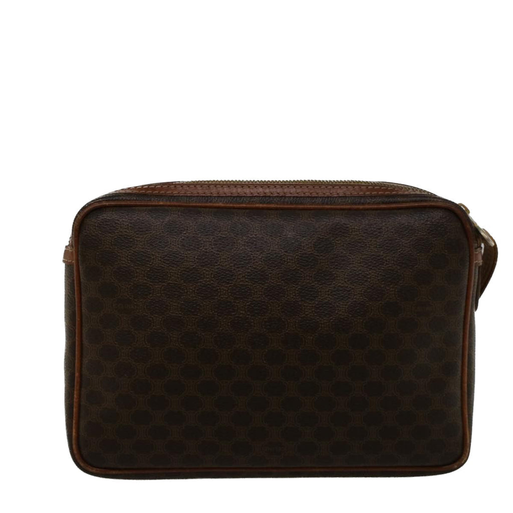 CELINE Macadam Canvas Clutch Bag PVC Leather Brown  57637