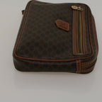 CELINE Macadam Canvas Clutch Bag PVC Leather Brown  57637