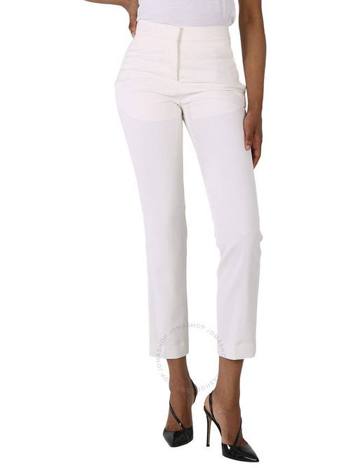 Burberry Burberry Optic White Silk Side Stripe Technical Wool Tailored Trousers, Brand Size 4 (US Size 2)