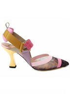 Fendi Colibri Mesh Slingback Heel Pink