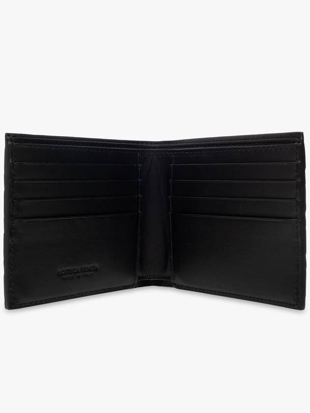 Bottega Veneta Intrecciato Leather Half Wallet Black