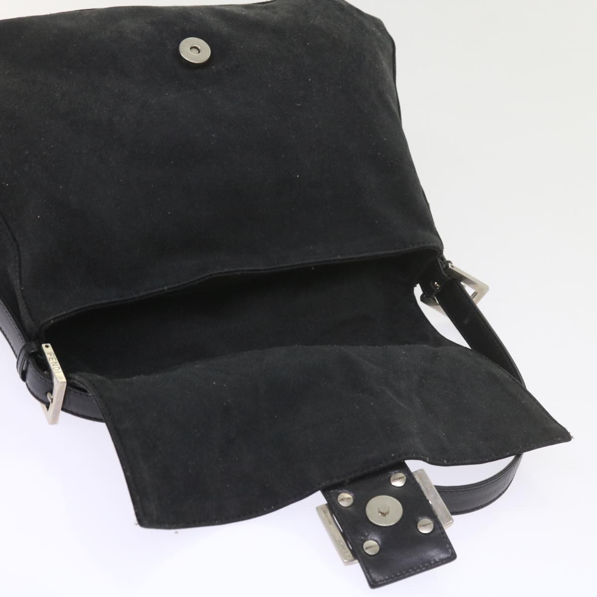 FENDI Mamma Baguette Shoulder Bag Nylon Black57792