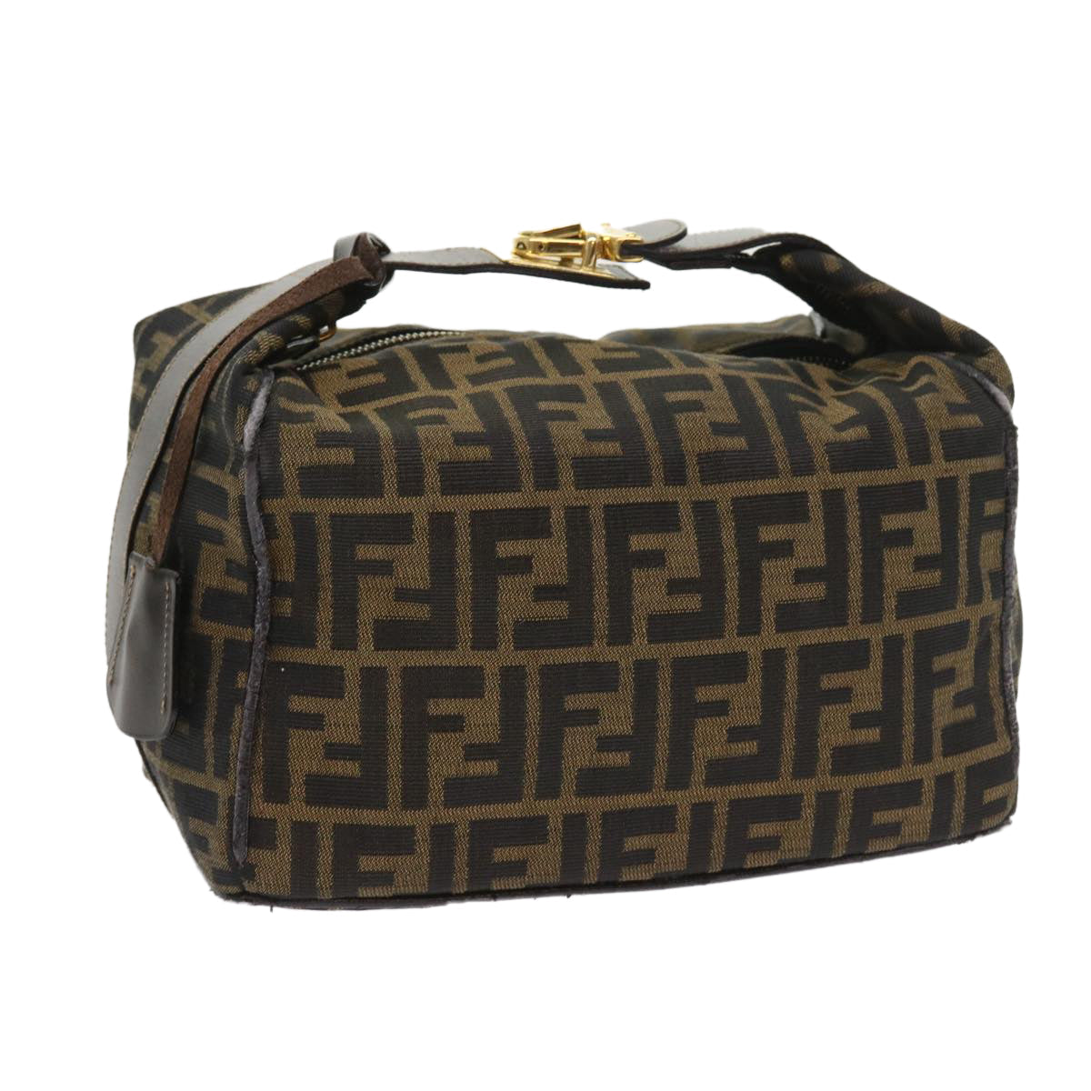 FENDI Zucca Canvas Vanity Cosmetic Pouch Black Brown57793