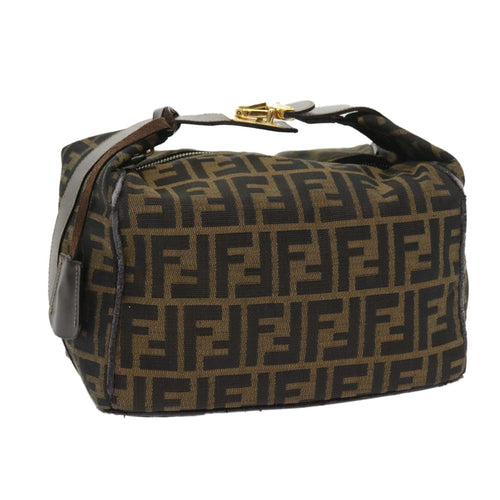FENDI Zucca Canvas Vanity Cosmetic Pouch Black Brown57793