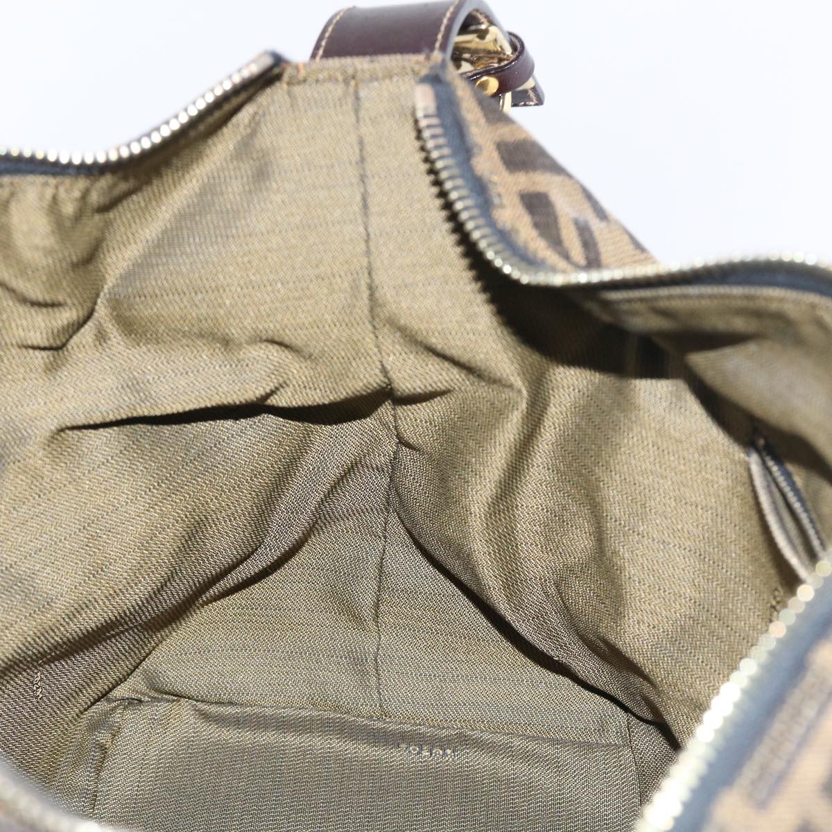 FENDI Zucca Canvas Vanity Cosmetic Pouch Black Brown57793