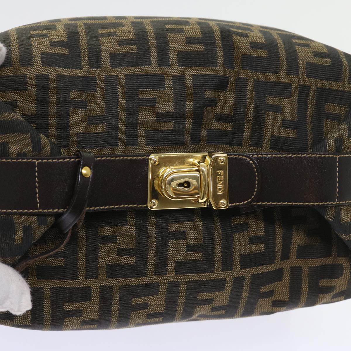 FENDI Zucca Canvas Vanity Cosmetic Pouch Black Brown57793