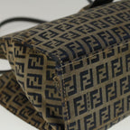 FENDI Zucchino Canvas Mamma Baguette Hand Bag Navy57794