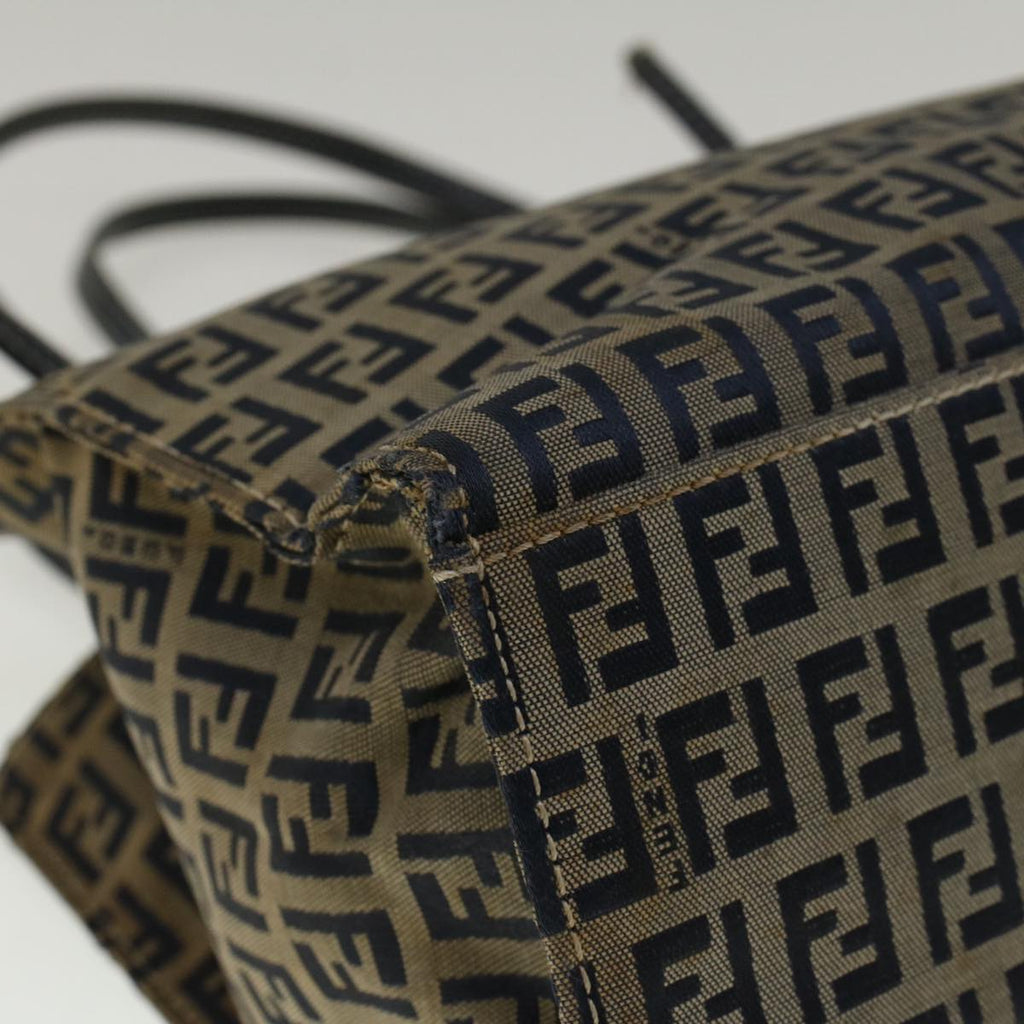 FENDI Zucchino Canvas Mamma Baguette Hand Bag Navy57794