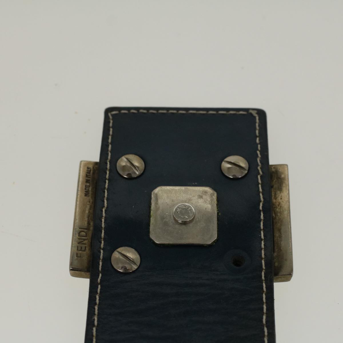 FENDI Zucchino Canvas Mamma Baguette Hand Bag Navy57794