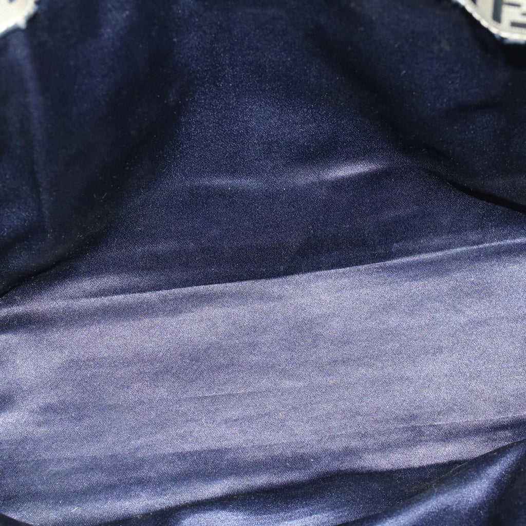 FENDI Zucchino Canvas Mamma Baguette Hand Bag Navy57794