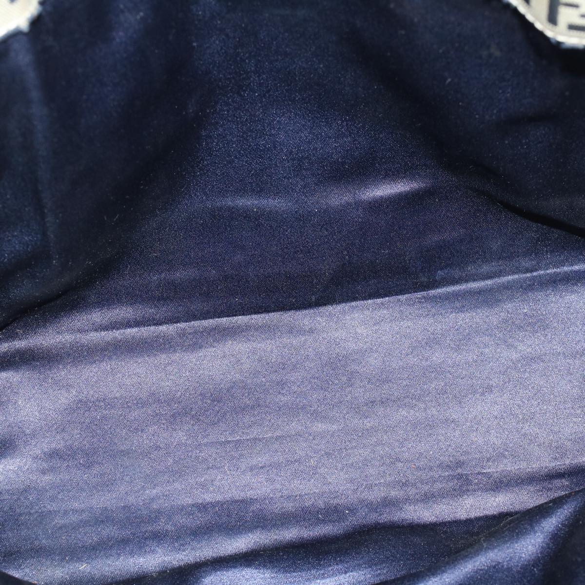 FENDI Zucchino Canvas Mamma Baguette Hand Bag Navy57794