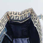 FENDI Zucchino Canvas Mamma Baguette Hand Bag Navy57794
