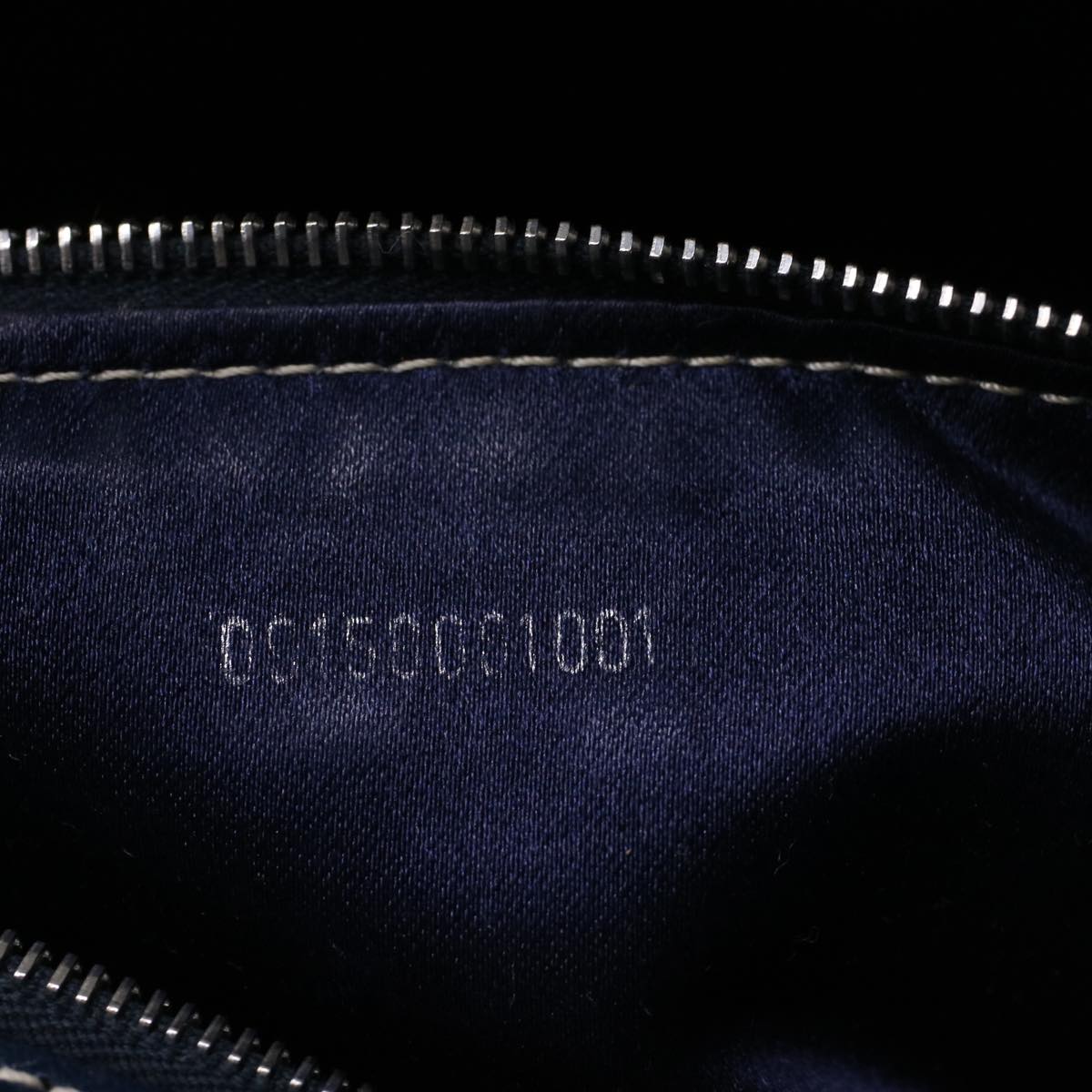 FENDI Zucchino Canvas Mamma Baguette Hand Bag Navy57794