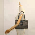 FENDI Zucchino Canvas Mamma Baguette Hand Bag Navy57794