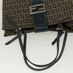 FENDI Zucchino Canvas Mamma Baguette Hand Bag Navy57794