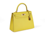 Hermes 25cm Lime Yellow Epsom Sellier Kelly w/ Gold Hardware