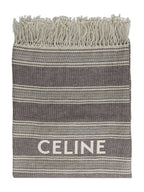 CELINE Logo Linen Muffler Grey