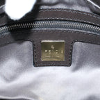 FENDI Mamma Baguette Shoulder Bag Beads Leather White57833